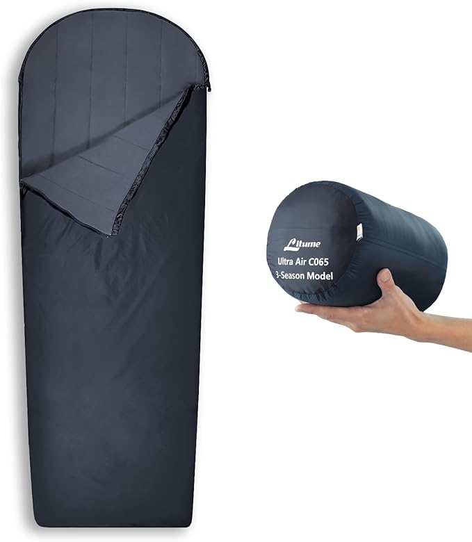 Litume Compact Velvet Lined Sleeping Bag, Lightweight Three Season Sleeping Bag, Water Repelling Sack for Warm and Cold We...