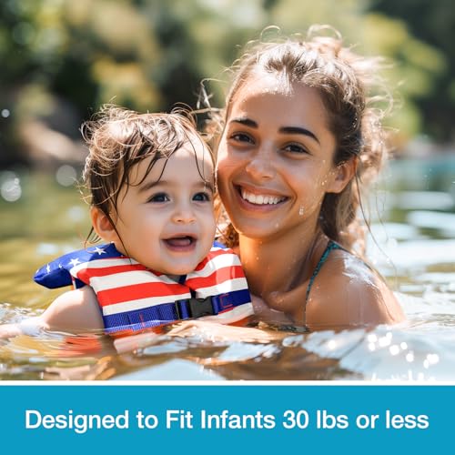 Dark Lightning USCG Approved Infant Life Jacket 0-30 lbs, Swim Vest for Baby/Toddlers 1-3 Year Old 20-30 lbs,Toddler Float...