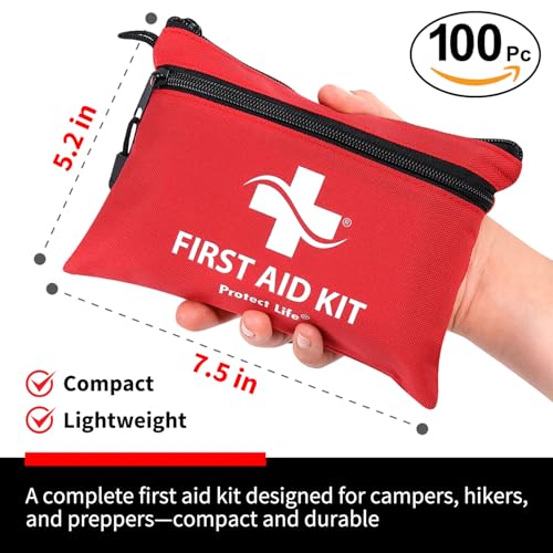 Protect Life Survival First Aid Kit for Home/Business, Camping Survival Kits | Mini Travel First Aid Kit | Camping Equipme...