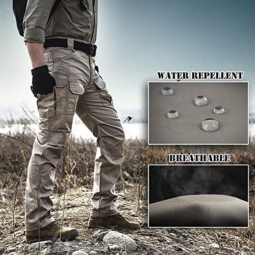 CARWORNIC Gear Men's Tactical Cargo Pants Waterpoof Lightweight Rip Stop EDC Military Combat Trousers