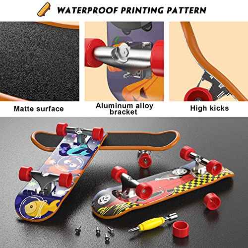 4 PCS Finger Toys Professional Finger Boards Mini Skateboard Fingerboards for Creative Fingertips Movement, Skateboard Educational Toys Party Favors Novelty Toys for Kids Boys Girls Gifts