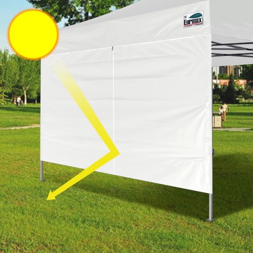 Eurmax USA 10FT Instant Canopy SunWall with Middle Zipper Wall for Pop Up Canopy Tent，1 Pack Sidewall for Outdoor Shade(Fo...