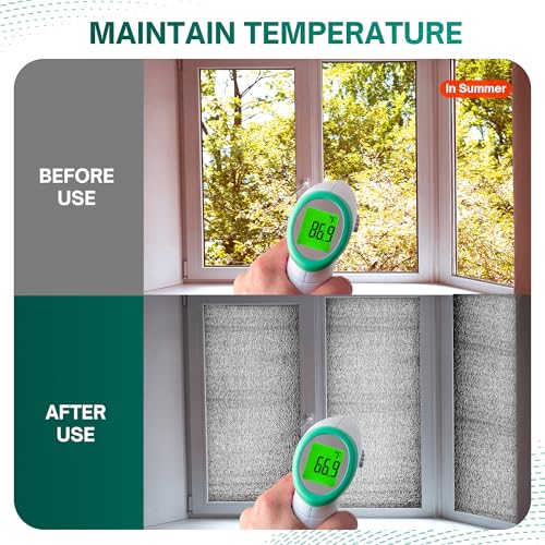 HADOR Window Insulation for Winter, Reflective Insulation Roll 48 in X 10 Feet, Double-Sided Aluminum Foam Core Radiant Ba...