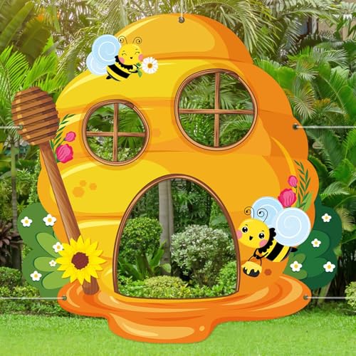 Large Honeycomb Shaped Photo Prop Selfie Frame Bee Theme Party Decor Honey Bee Photo Booth Props Honeycomb Backdrop Banner...