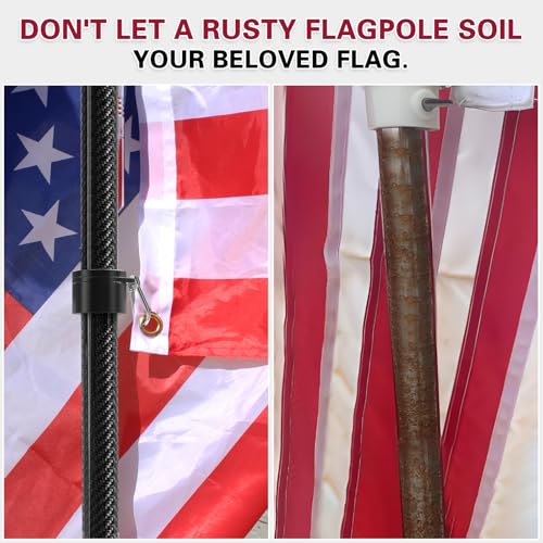 Sinyoeer 6ft Carbon Fiber Flag Pole for Truck, 1.25 Inch Heavy Duty Truck Flagpole for Jeep, Pickup, Car, Truck Bed, Trail...