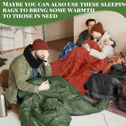 Tudomro 16 Pack Winter Camping Sleeping Bags Bulk for Homeless Adults Cold Weather Lightweight Waterproof Compact Backpack...