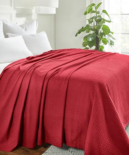 Superior Diamond Weave All-Season Cotton Blanket, Cover for Home, Couch, Bed, Soft, Warm Blankets, Boho Aesthetic, Comfy, ...