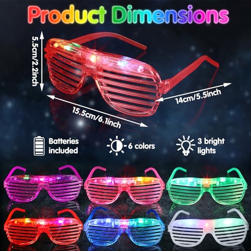 Honoson Glow in the Dark Party Supplies, Light up Glasses LED Bracelets, Neon Favor Flashing Bulk Gift for Adult