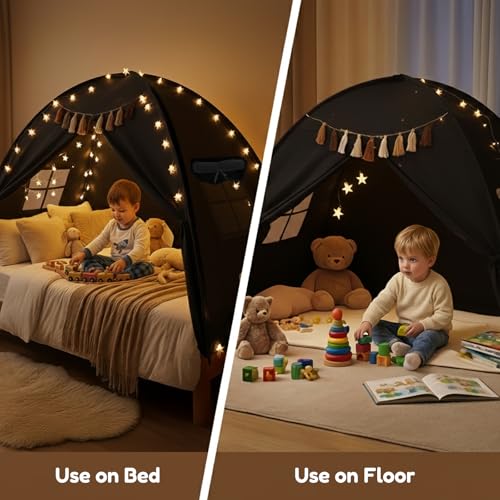 Gorich Twin Bed Tent for Kids, Indoor Privacy Toddler Sleeping Canopy with Mesh Window, Fits Bunk or Floor Bed, Include St...