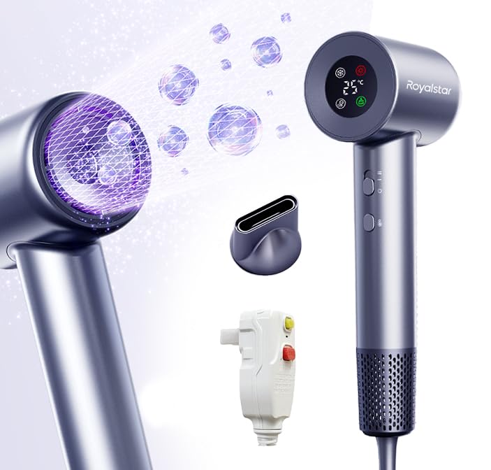 Hair Dryer, 110000 RPM Professional High Speed Blow Dryer Negative Ionic Care Hair Dryer for Fast Drying, Low Noise, HD Display