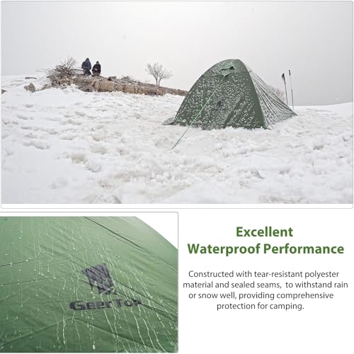 GEERTOP Ultralight 2 Person Backpacking Tent 4 Season Waterproof Camping Tent Double Layer Cold Weather Easy Set Up Tents ...