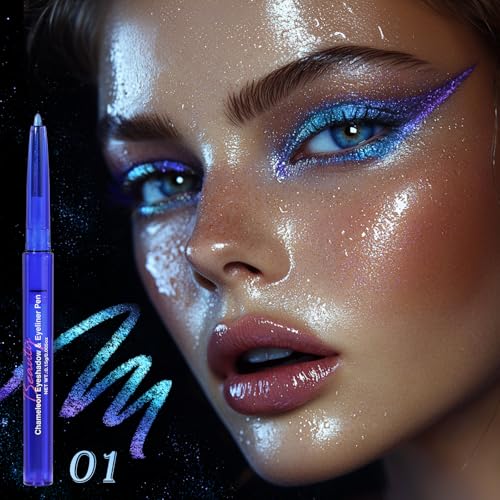 UCANBE Chameleon Eyeshadow & Eyeliner Gel Pencil - Multichrome Shifting Colors Metallic Glitter Eye Makeup,Waterproof Lon...