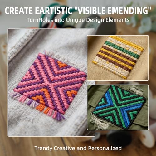 Mini Portable Patch Darning Kit, Knitting Kit for Beginners, Patchwork Weaving Tool Set for Quickly Sewing Repair, Sewing ...