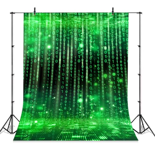 TOAOFY 5x7ft Matrix Background Binary Numbers Decorations Back to The Future Photo Backdrop for Photoshoot Matrix Party De...
