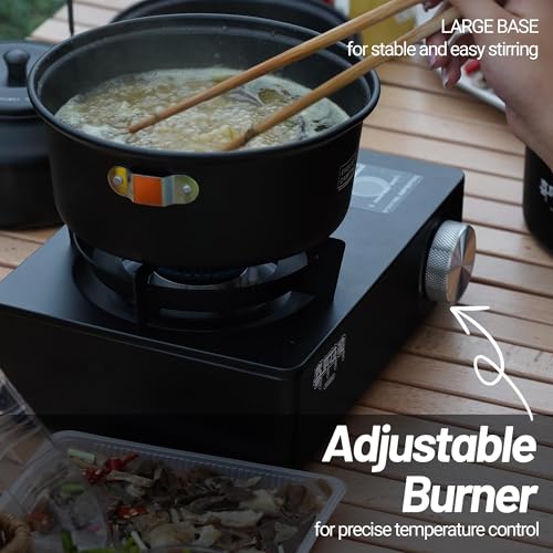 Himalaya Camping Stove, Cookware Portable Butane Stove Burner Gas Camp Stove Magnetic Canister 5200W Adjustable Burners Pi...