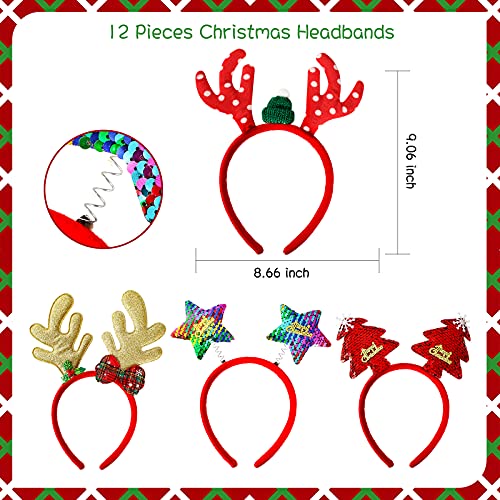 Max Fun 24 Pieces Christmas Glasses Frame and Headbands Set Cute Christmas Decoration Accessories for Holiday Party Favors...
