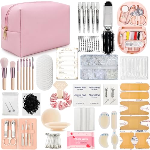 Emergency Kit for Women – Mini Emergency Kit with 50+ Essentials, Bridal & Wedding Day Survival Kit, Travel Safety Kit, Co...