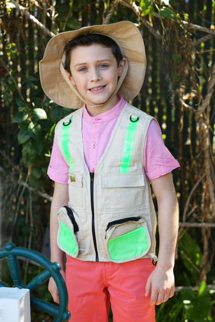 Eagle Eye Explorer Cargo Vest for Kids with Reflective Safety Straps and Floppy Sun Hat
