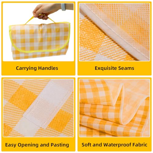 Wulitaotao Outdoor Picnic Blanket, 80" x 60" Foldable Waterproof Sand Beach Mat for Beach, Camping & Lawn, Sandproof & Por...