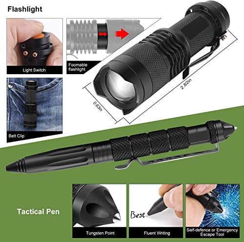Gifts for Men Christmas Survival Kits, 16 Pcs Survival Gear and Equipment, Christmas Stocking Stuffers for Camping Outdoor...