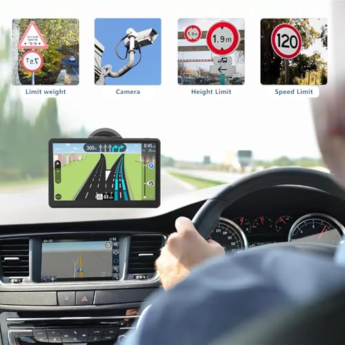 7-Inch Touch Screen GPS Navigation for Car, Truck and RV with 2025 Maps - Speed and Red Light Warning Alerts - Free Lifeti...