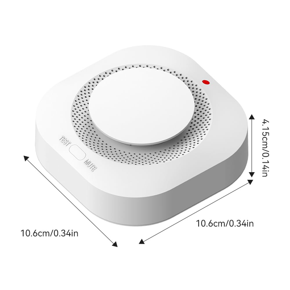 Photoelectric Smoke Detector Fire Alarm, Battery Operated, Smoke Alarm with Test Button & Low Battery Signal, LED Warning Light, 85-Decibel Alarm Sound, Easy Installation for Living Rooms and Bedrooms