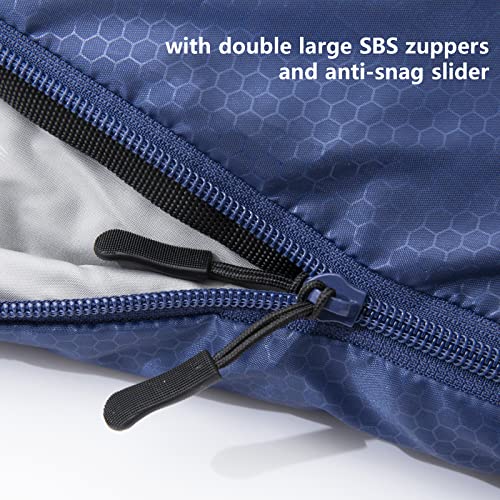 BISINNA XXL Sleeping Bag(90.55"x39.37") for Big and Tall Adults,3-4 Seasons Plus Size Warm and Comfortable Waterproof Ligh...