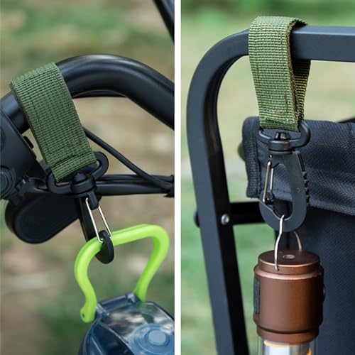 Tactical Rotating Key Ring Chain, Swivel D-Ring Snap Clip Carabiner, Multifunction Keychain Webbing Belt Holder, Gear Hook...