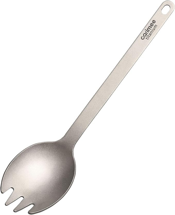 Carimee Pure Titanium Camping Spork, Ultra-Light Eco-Friendly Portable Reusable Flatware for Outdoor Camping Backpacking H...