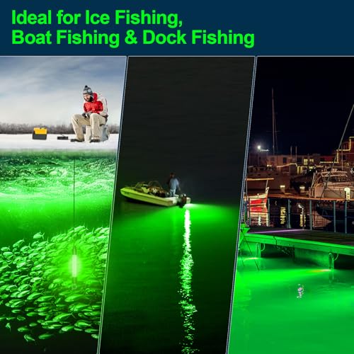 LED Underwater Fishing Light Compatible with for DeWalt 20V Battery（Battery Not Included）, 1300 Lumens, IP68 Waterproof Su...
