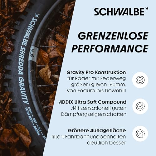 Schwalbe Shredda Rear Tire - 27.5 x 2.50, Tubeless, Folding, Black, Evolution Line, Gravity Pro, Addix Ultra Soft