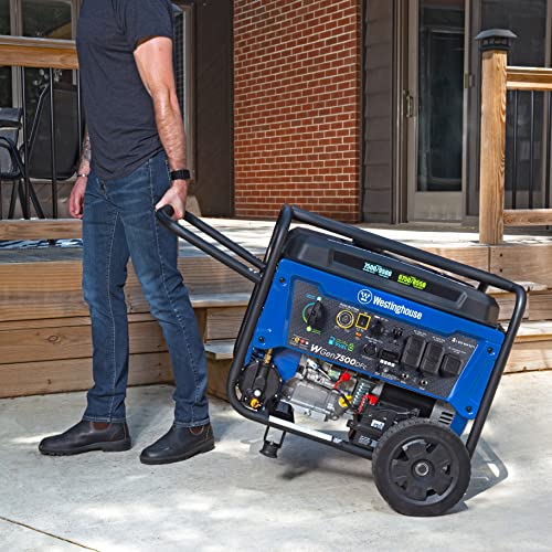 Westinghouse 9500 Peak Watt Dual Fuel Home Backup Portable Generator, Electric Start, Transfer Switch Ready, Gas & Propane...