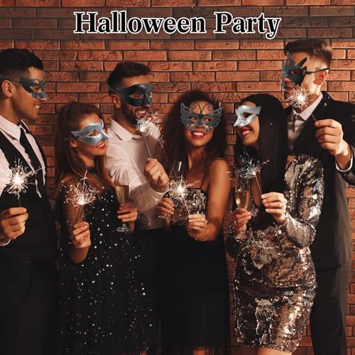 Chivao 60 Pcs Couple Masquerade Mask for Women Men Bulk Unisex Vintage Venetian Mask for Graduation Prom Ball Antique Costume