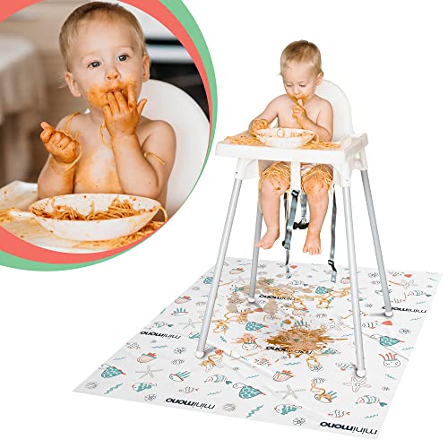 Minimono Baby Splat Mat for Under High Chair - 30 Pcs Disposable and Waterproof Splash Mats - 40"x47" Multipurpose Activit...