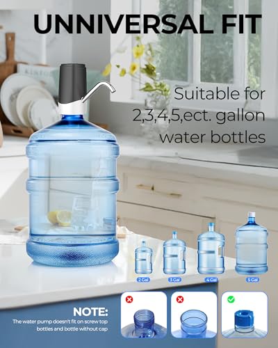 Cozycharm Water Dispenser Pump, USB Charging Automatic Drinking Water Pump for Mini Water Jug Dispenser Portable, Ideal fo...