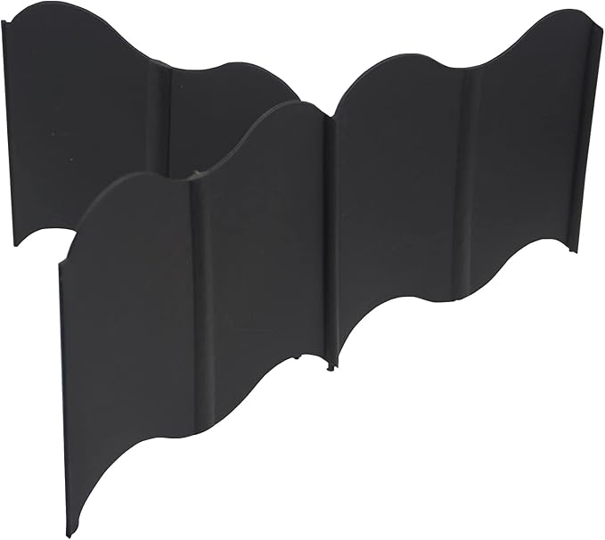 Orgrimmar 20 ft Garden Edging 40PCS Interlocking Landscaping Edging Kit, Plastic No-Dig Pound-in Garden Edge(20' Long x 5.3” Tall) - Black
