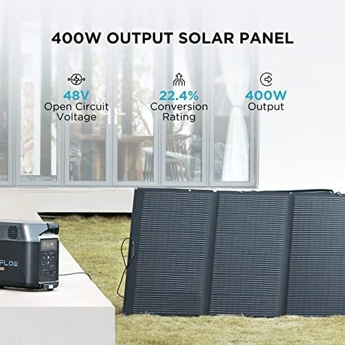 EF ECOFLOW Solar Generator 3.6KWh DELTA Pro with 2X400W Portable Solar Panel, 23% High Efficiency, 5 AC Outlets, 120V/3600...