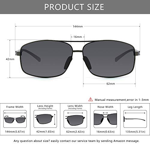 SUNGAIT Ultra Lightweight Rectangular Polarized Sunglasses UV400 Protection
