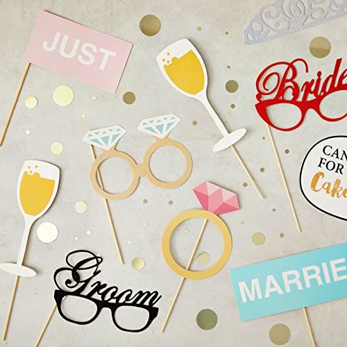 Blue Panda Wedding Photo Booth Props - 72-Piece Assorted Floral Cardstock Set, 3 x 2 to 10 x 7 in - Bridal Shower & Bachel...