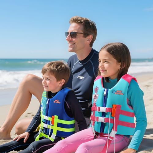 HeySplash Toddler Swim Vest, Kids Swimming Jacket Fit 30-50/50-80lbs, Child Floaties Vest wiht Safety Strap, Float Jacket ...