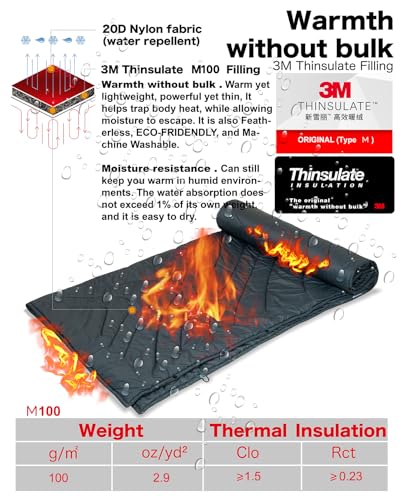 iClimb 1 Hooded 3M Thinsulate Insulation Warm Blanket and 1 Lightweight Stable Table, Ultralight Compact for Adults Outdoo...