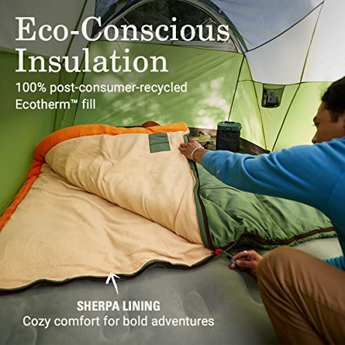 Coleman Big Game 0°F Big & Tall Sleeping Bag, Cold Weather Adult Sleeping Bag with Sherpa & Flannel Lining and 2-Way Zippe...