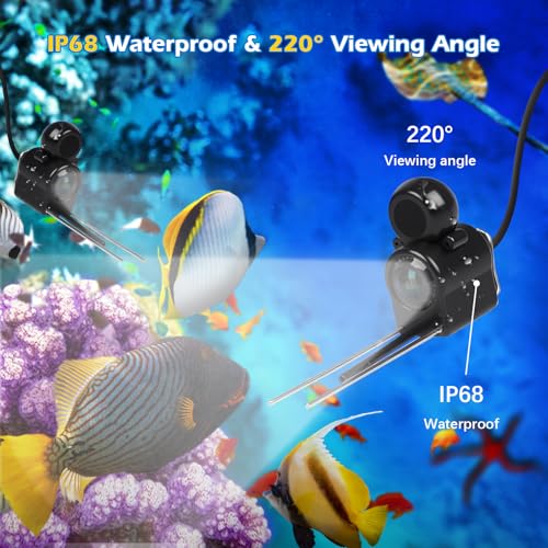 Underwater Fishing Camera 4.3 Inch IPS Monitor, Fish Finder with Infrared Night Vision Light, 1080P HD Fishing Camera with...