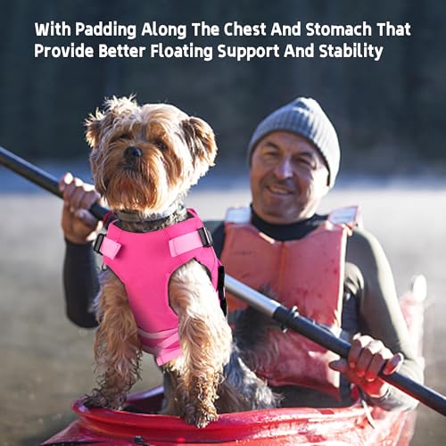 Dogcheer Dog Life Jacket with Double Rescue Handle, Reflective Dog Harness Life Vest for Swimming Boating, Adjustable Pupp...