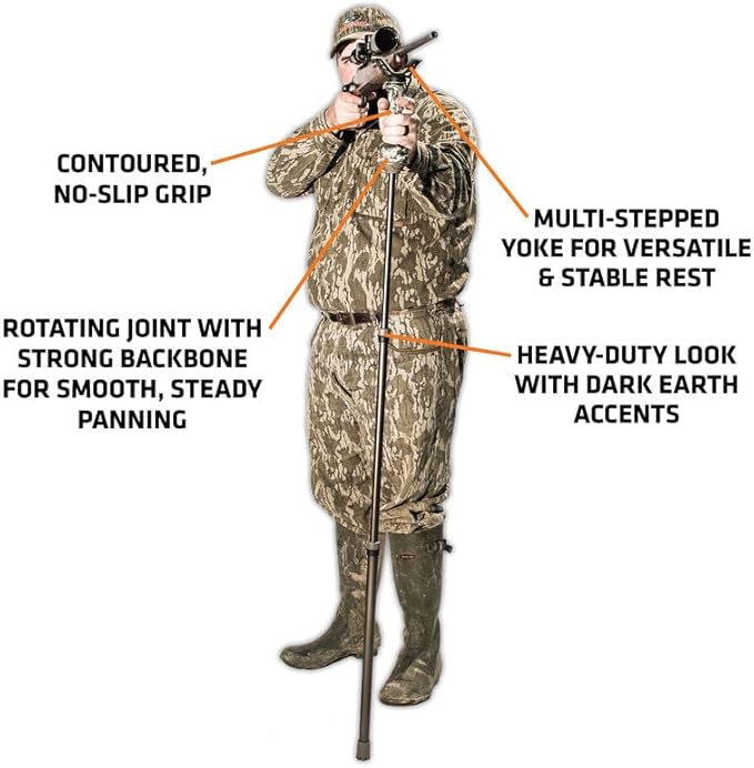 PRIMOS Hunting Trigger Stick Gen3 Shooting Stick, Adjustable Height, Quick-Detach Yoke, Durable and Lightweight, Ideal for Hunting, Shooting, and Photography
