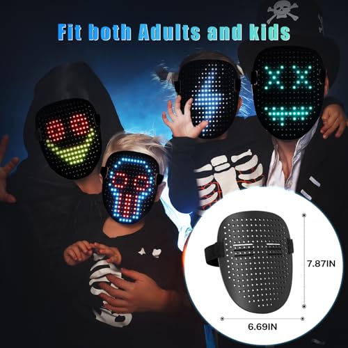 Mr.Pang LED Mask Light up Mask with Gesture Sensing, Cool Face Transforming Mask, Perfect Gifts for Halloween Christmas Bi...