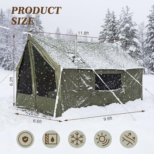 Soulchen Large Hammock Hot Tents with Stove Jack, Portable Winter Wall Tent for Camping, Waterproof & Windproof 4 Season C...