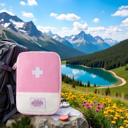 1 Pack First Aid Bag Empty, Empty First Aid Pouch, Mini Portable Medical Bag for Outdoor Camping Hiking Traveling Emergenc...
