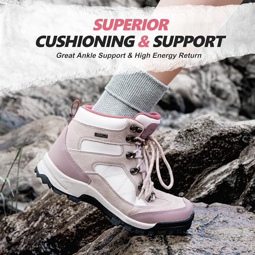 R CORD Womens Hiking Boots Breathable Hiking Boots Womens Waterproof Ankle Support Athletic Outdoor Non-slip Durable Hikin...