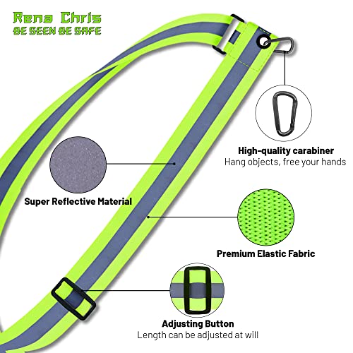Rena Chris Reflective Running Gear, Reflective Sash, Night Dog Walking Safety Gear, High Visibility Reflective Safety Runn...
